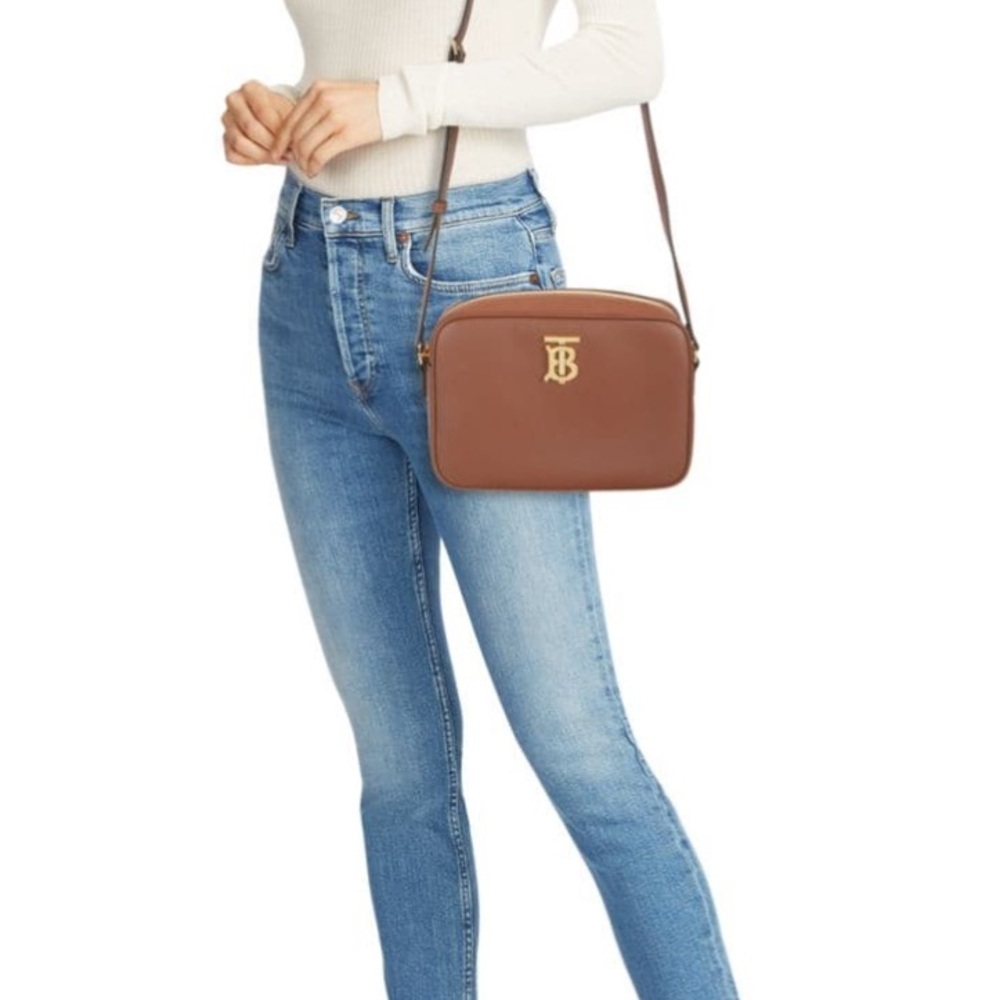 Large Tan Leather Camera Bag